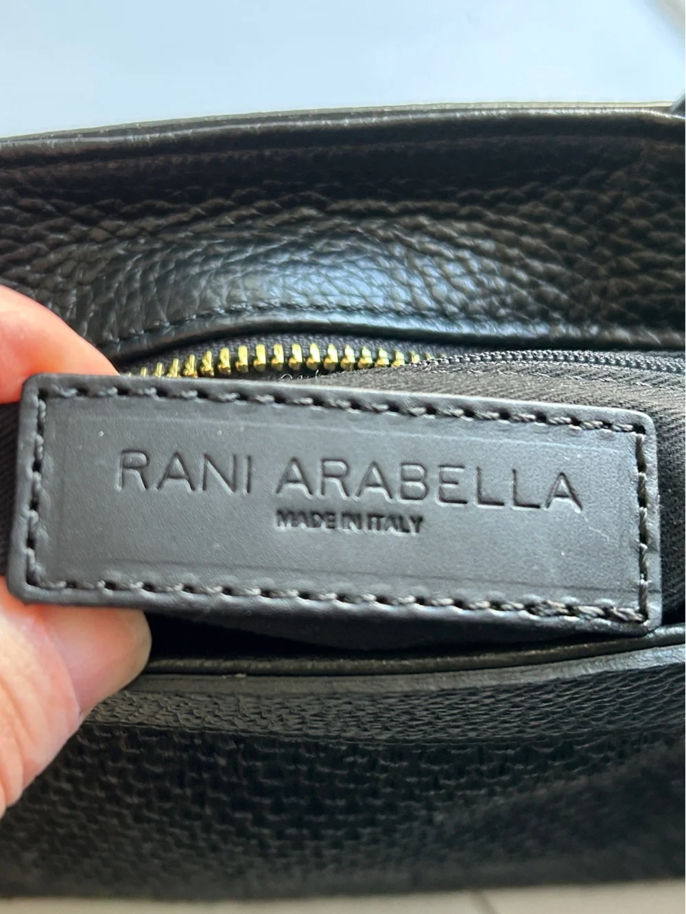 Rani Arabella Stella Mini Tote Handbag Black Woven Raffia Leather Italy